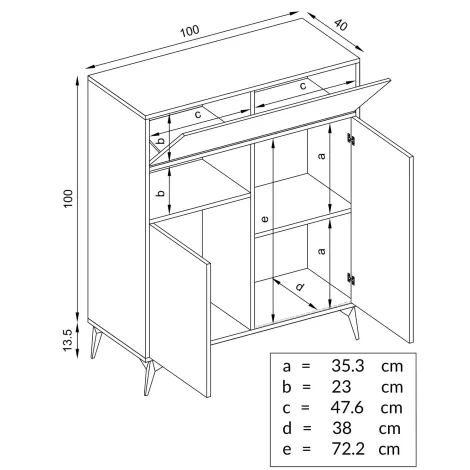 Wohnzimmerset RTV Orvieto Set, Eiche/Antrazit - 10